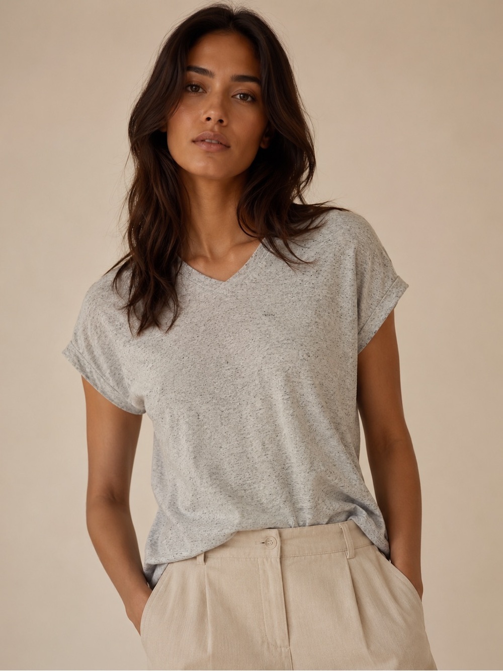 Croft & Barrow Classic Gray V-Neck Tee Women’s XXL Soft Basic Top